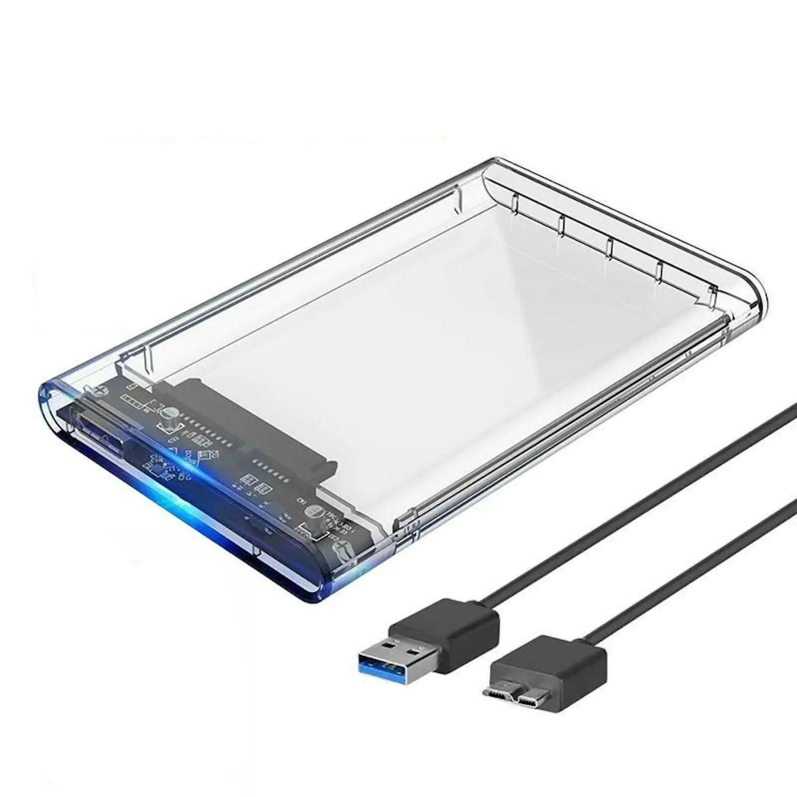 Boîtier de disque dur 2.5 pouces USB 3.0 SATA boîtier externe transparent Caddy HDD SSD