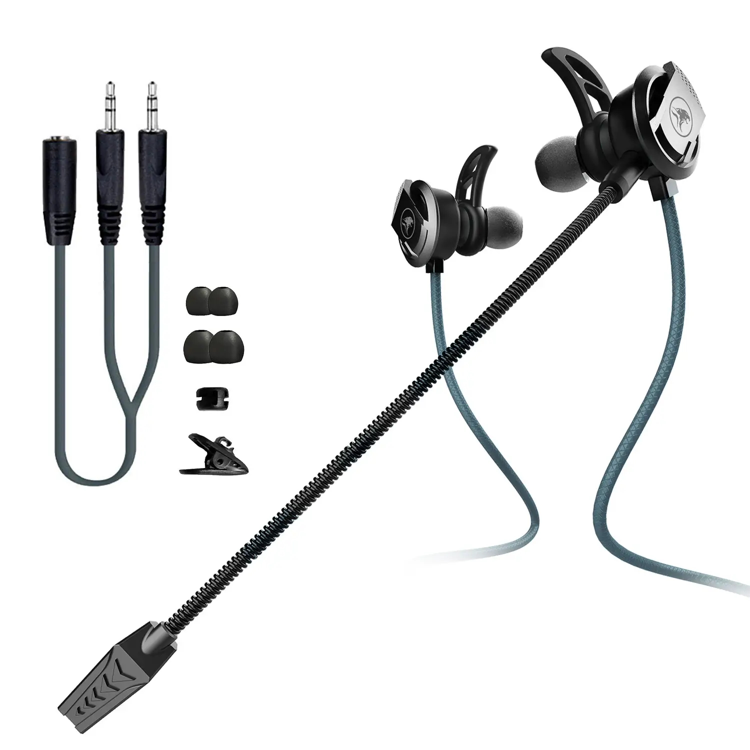 Gaming Auricolari in-ear Wired Leggero Auricolari Cuffie Gaming con Microfono Staccabile per PS5, Xbox serie X, PC, Brasile