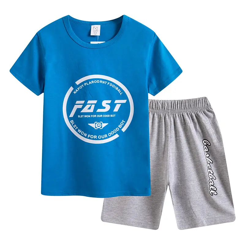 Camiseta manga curta para meninos e meninas, 6-12 anos, cor correspondente, casual, meninas, shorts, roupa infantil
