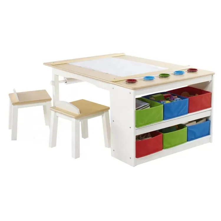 Mesa de desenho de madeira para crianças, móveis de madeira personalizados baratos para estudo infantil