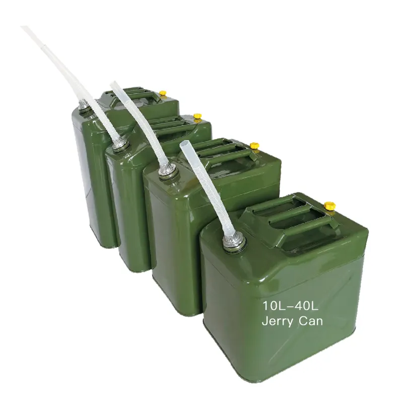 Jerrycan-tanque de combustible de gasolina y diésel, accesorio de Metal militar estándar del ejército verde 10, 20L, 30 litros, 40 L, 50, 60lts