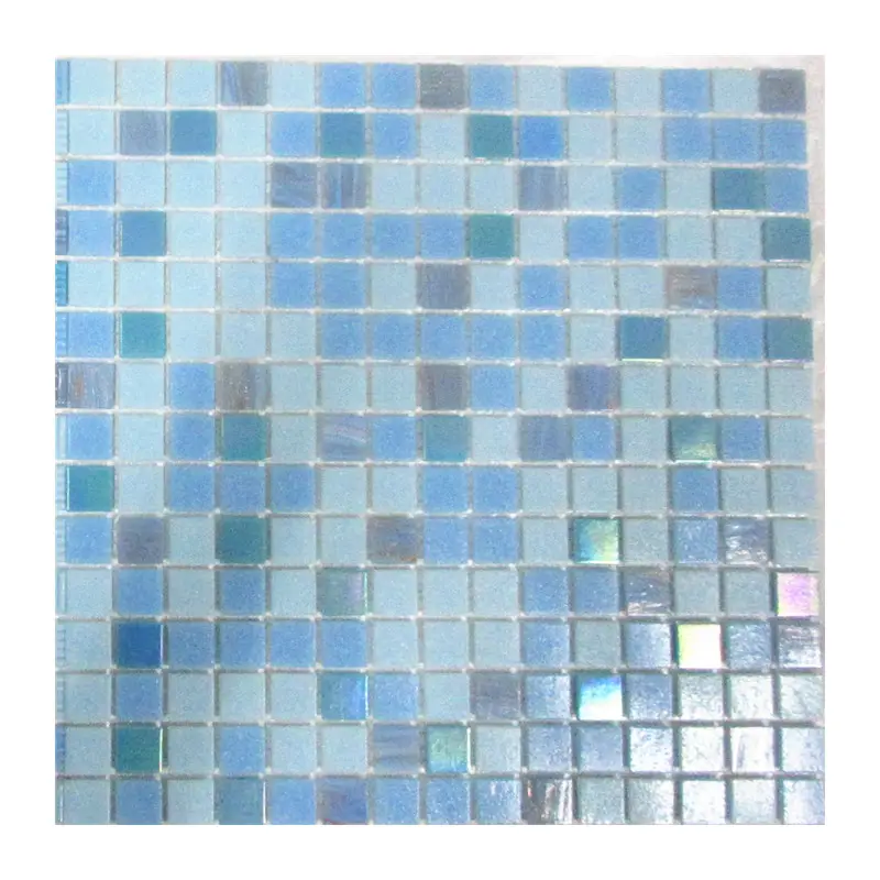 Mavi kahverengi mozaik havuz karoları deniz mavisi dekoratif fayanslar için yüzme havuzu duvar zemin