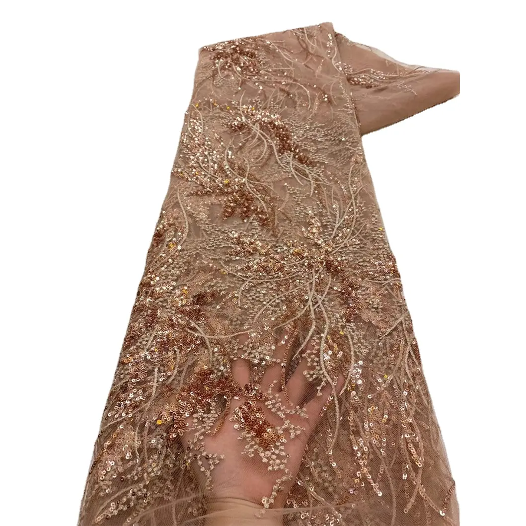 Offre Spéciale tissu de dentelle perlée de haute qualité pour robe de soirée de mariage