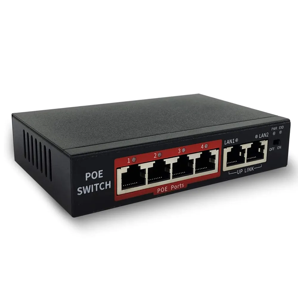 Сетевой коммутатор с 6 портами Gigabit Ethernet PoE, концентратор, Интернет-разветвитель 10/100 Мбит/с для домашней системы безопасности