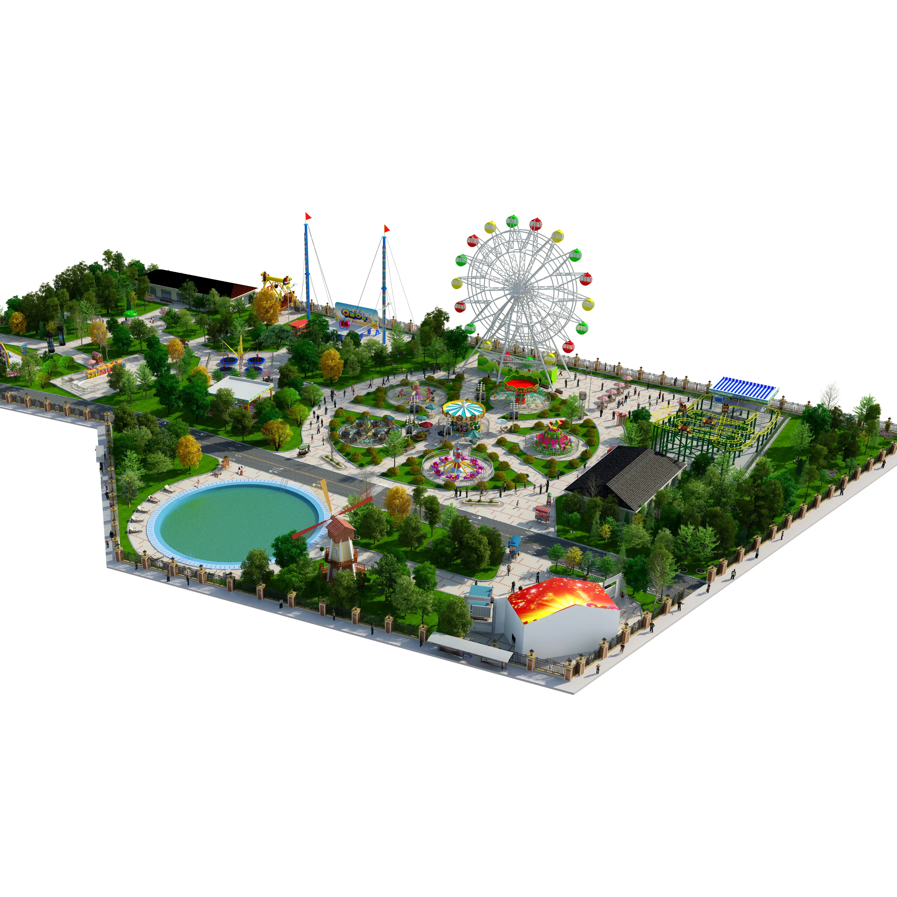Rusland 18000 Vierkante Meter Stadspark Buiten Speeltoestellen
