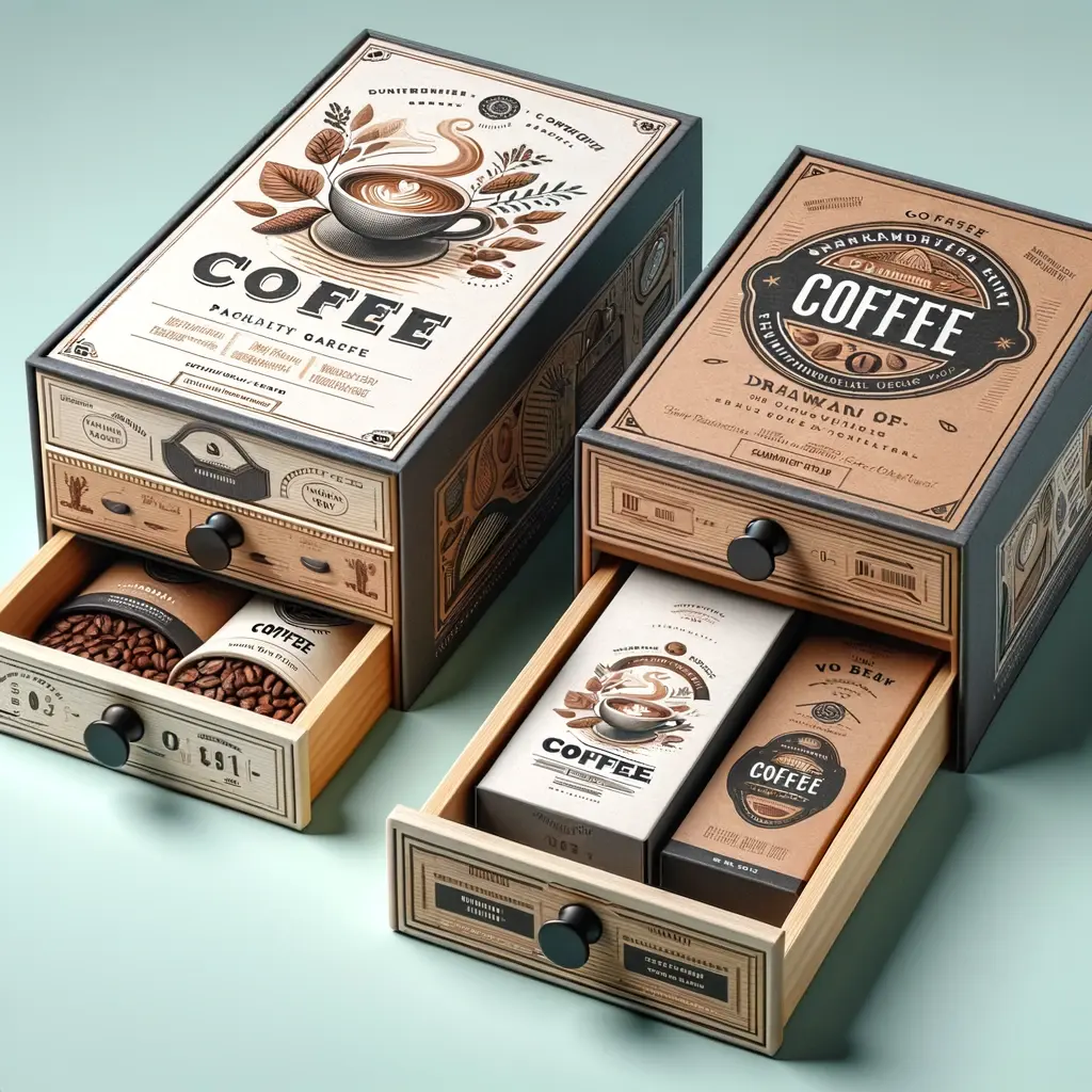 Caja de galletas Premium cuadrada personalizada, paquete de etiquetas de embalaje, cajón de cartón rígido de grado alimenticio, té, café, granos de regalo,