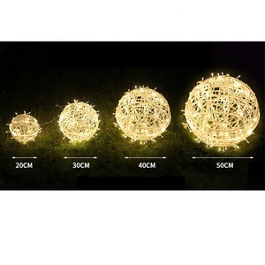 Sokak küre Rattan topu Led dize işıklar dekoratif asılı çam ağacı ışıkları su geçirmez veranda Fo dekorasyon Decoration Decoration - Product Image 6