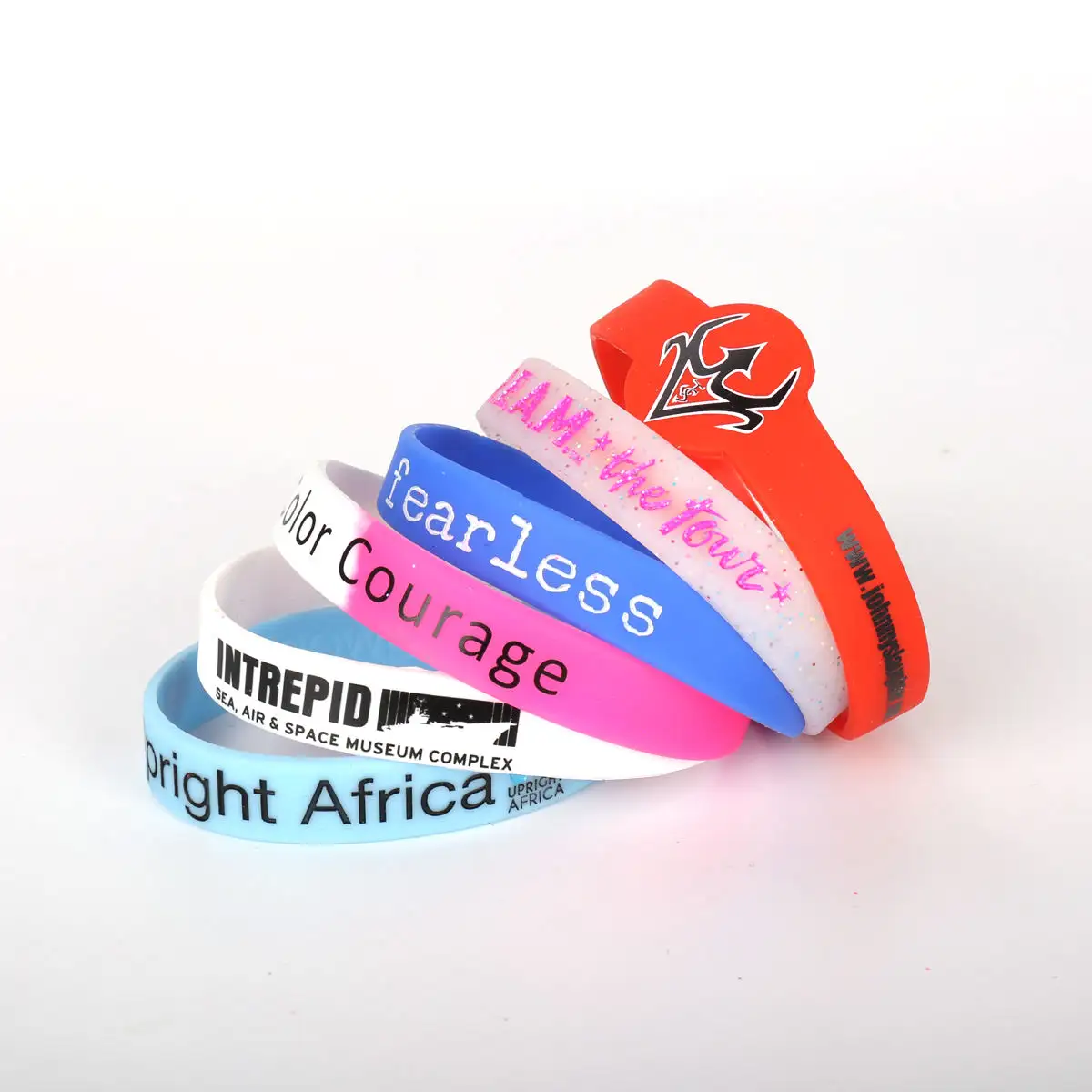 Free Design Benutzer definiertes Armband Personal isiertes Logo Gummi armband Elastisches Silikon armband