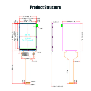 3.5 pollici 320*480 1000 nit 45 pin interfaccia MCU a 16 Bit tutto modulo display lcd tft ILI9488 trasmissivo