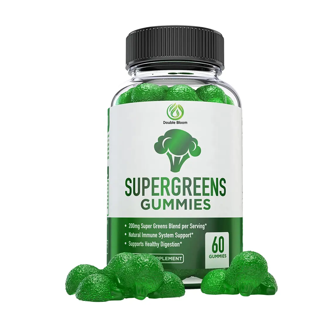 OEM nhãn hiệu riêng Rau Gummies supergreens Gummies Vitamin tổng hợp với rau bina Bông Cải Xanh Moringa củ cải gốc Rau Gummies