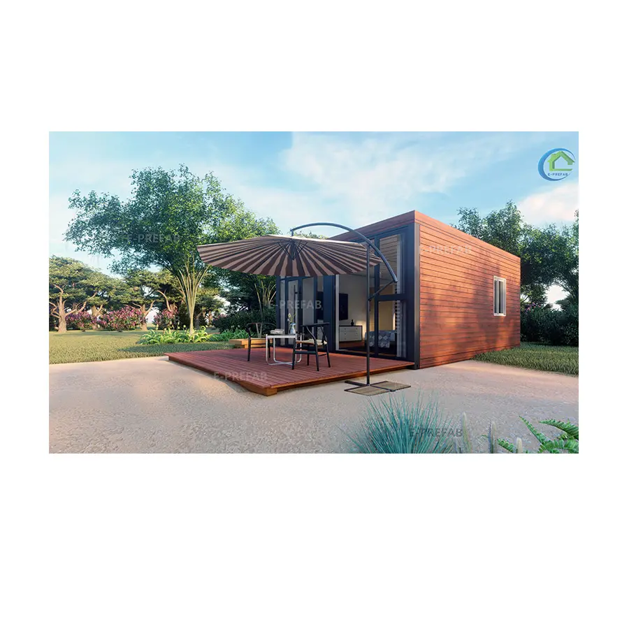 Konut konteyner ev ve antikorozif ahşap kemer platformu ile prefabrik ev küçük ev hafif çelik yapı çerçeve CN;SHN