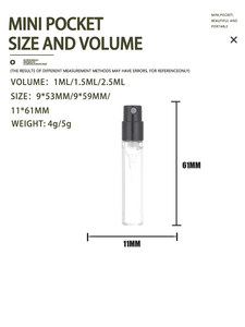 1ml 1.5ml 2.5ml Perfume Sample <strong>Bottle</strong> with Box - Easy Fill Glass <strong>Bottle</strong> for Fragrance Oils and Essences - Product Image 2