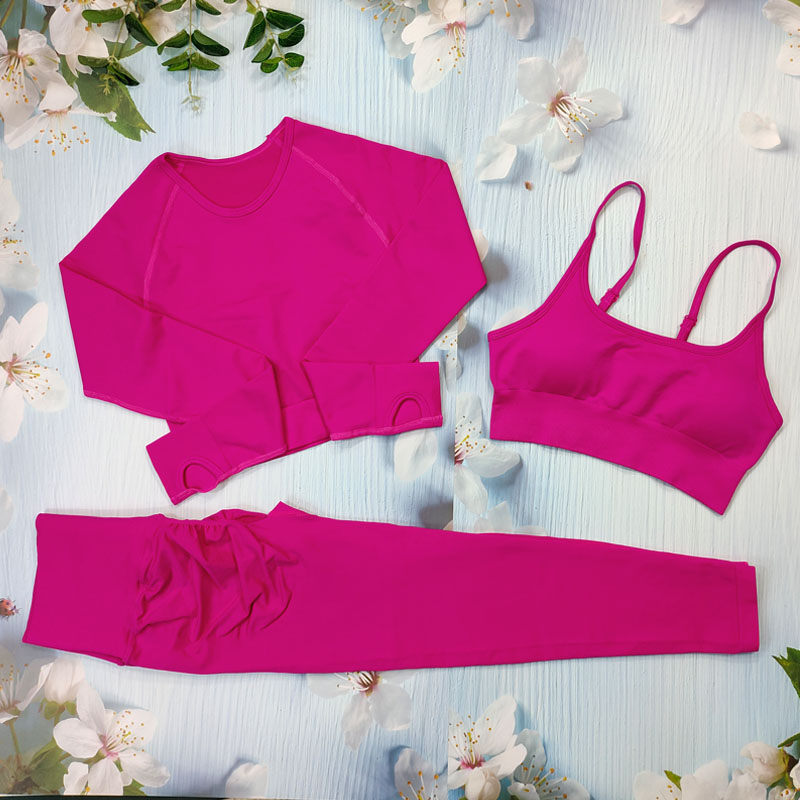 ensemble 3 pièces rose rose