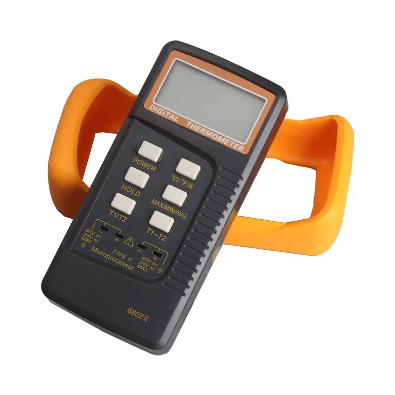 Penjualan laris termometer termokopel pirometer Digital tipe K saluran ganda untuk industri