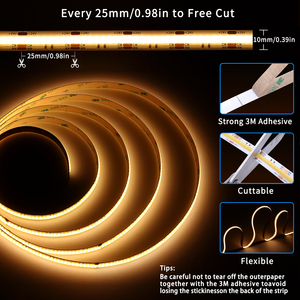 COB LED แถบไฟคู่3 in 1 3000K 4000K 6500K ปรับได้สเปกตรัมเต็มที่ - Product Image 4