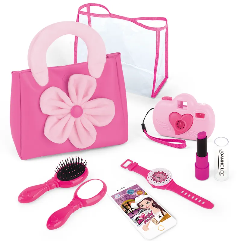 I veri bambini fingono di giocare con i giocattoli gioca a bellezza e regalo di compleanno carino rosa dress up game borsa cosmetica Make Up Toy For Girl