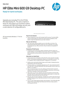 HP Elite Mini 600 G9 PC de escritorio Intel Core i7 13700T 4,9 GHz 256 GB PCIe NVMe M.2 SSD Mini PC de escritorio Precio - Product Image 5