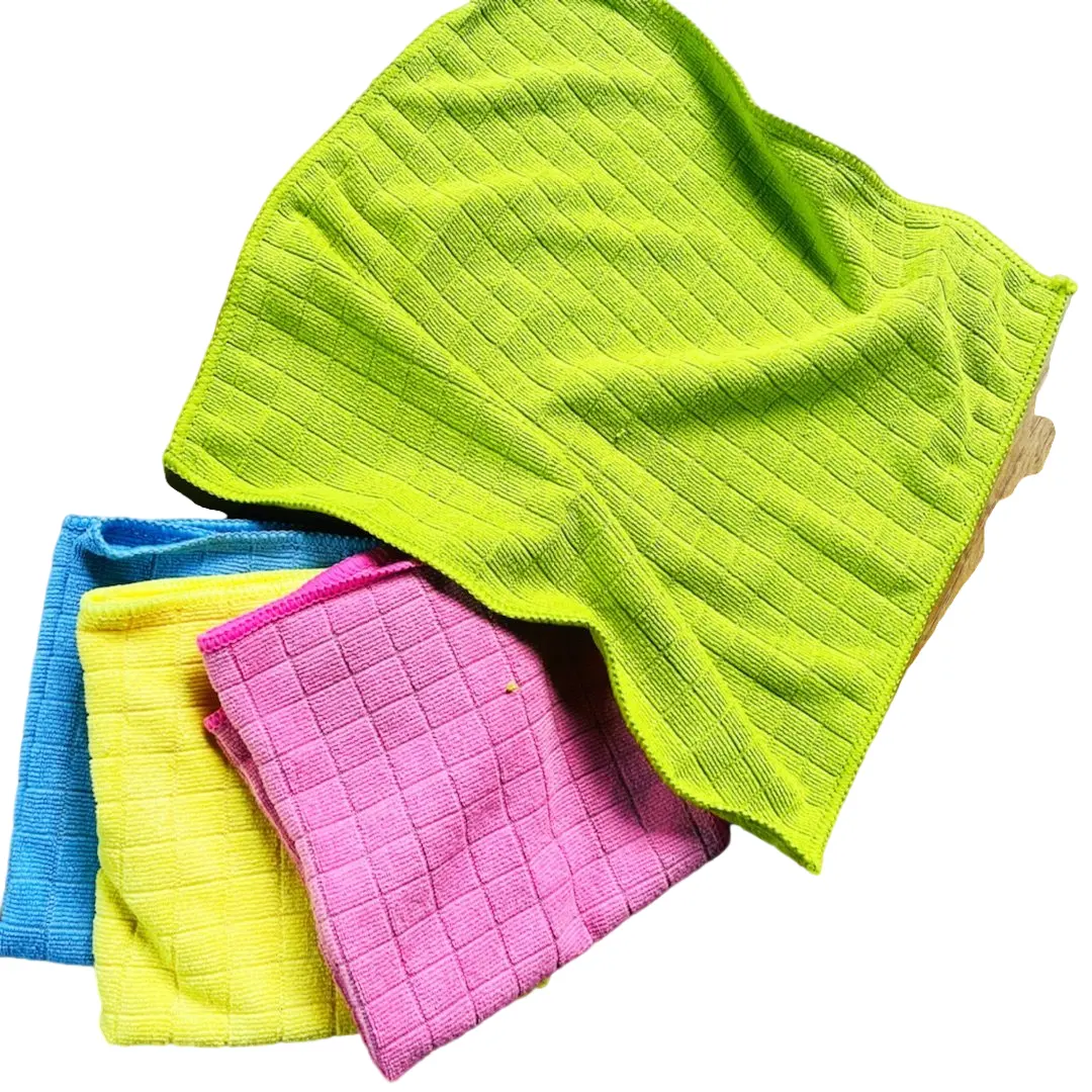 Microfiber Cleaning Cloth Terry Cloth Weft Knitted 300gsm Furniture Sanitary 30*30cm Stocked