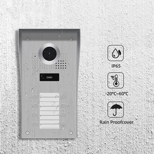 Sistema de estación de teléfono de puerta de intercomunicador de audio y video con cable para uso de apartamentos múltiples - Product Image 3