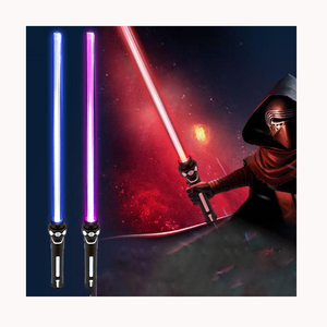 2 In 1 işık-saber ses çocuk çocuklar Led yanıp sönen lazer kılıç renk değiştirme çift Lightsaber oyuncak - Product Image 1
