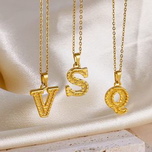 Tendencias Women'<strong>s</strong> Trendy Link <strong>Chain</strong> Necklace 18K Gold Plated Stainless Steel Letter DIY Pendant New Ins Wholesale - Product Image 1