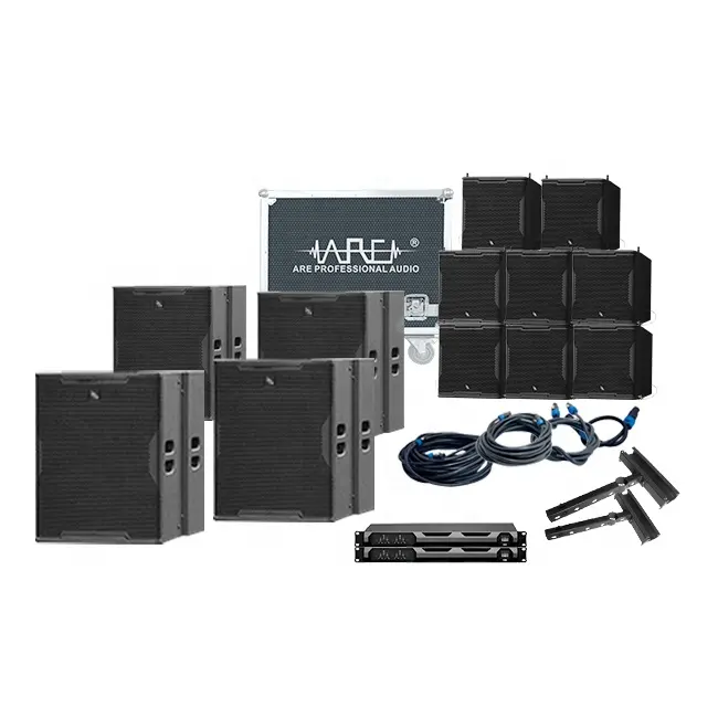 ARE Audio Line Array Lautsprecher PA-System mit acht einzelnen 10 "Full Range-und vier 18" Bandpass-Subwoofern