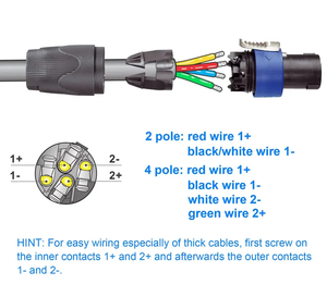 4-Pin Powercon ses kablosu konektörü PC malzeme hoparlör bağlantı için Speakon kablosu - Product Image 5