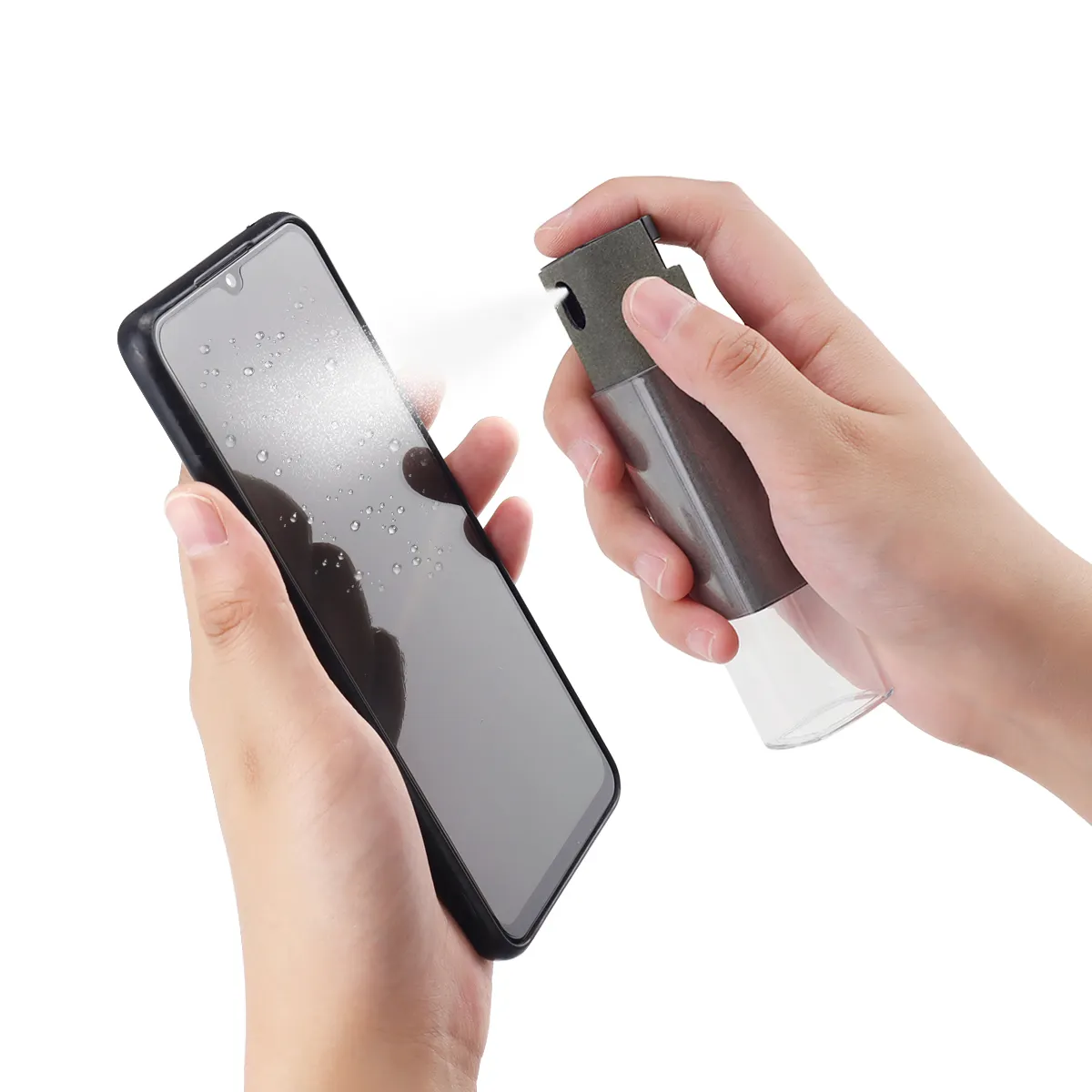 Nettoyeur d'écran en microfibre 2 en 1, ensemble de flacons vaporisateurs pour téléphone portable, tablette et ordinateur, chiffon en microfibre pour Iphone, lunettes de nettoyage