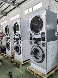 Coin <strong>Operated</strong> Washing Machine , Commercial Laundry Machine Stack Washer Dryer - Product Image 2