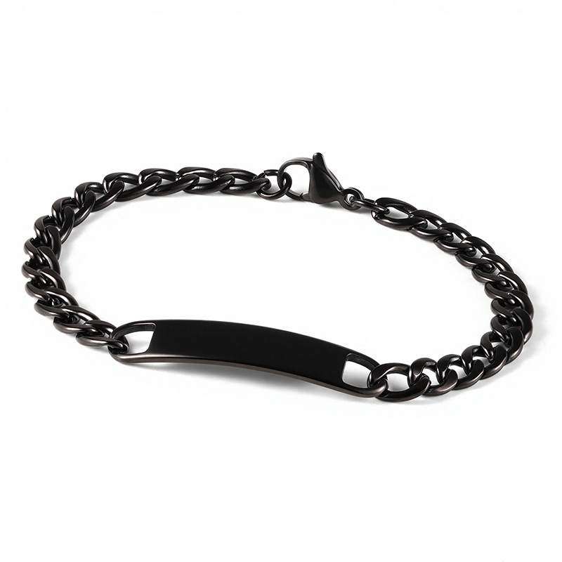 Bracelet noir-20 cm-9 mm-20 g