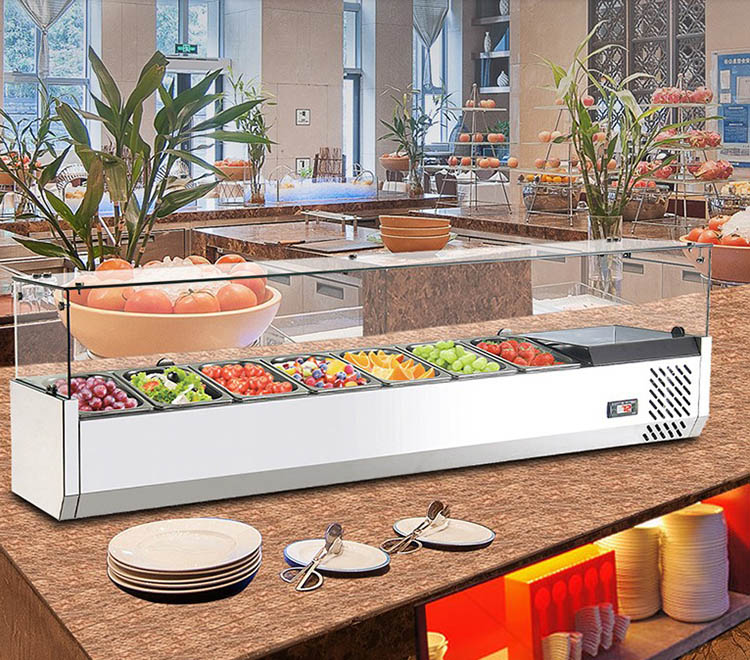 1200L Commercial salad bar counter display fridge refrigerator