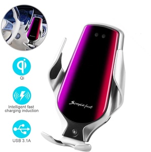 R3智能汽车通风口安装汽车传感器夹紧快速充电usb c型手机QI无线车载充电器支架 - Product Image 2