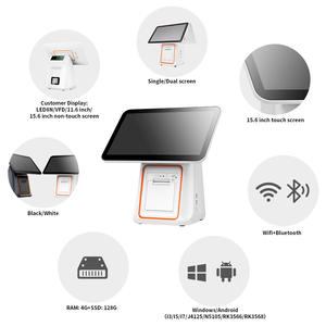 Pos емкостный сенсорный экран Pos терминал Windows Dual Screen Pos System с i3 i5 CPU Kassa - Product Image 3
