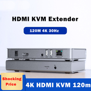 4K KVM HDMI扩展器通过Cat5e/6电缆120M USB HDMI扩展器，用于电脑鼠标键盘视频显示新条件RJ45输出 - Product Image 3