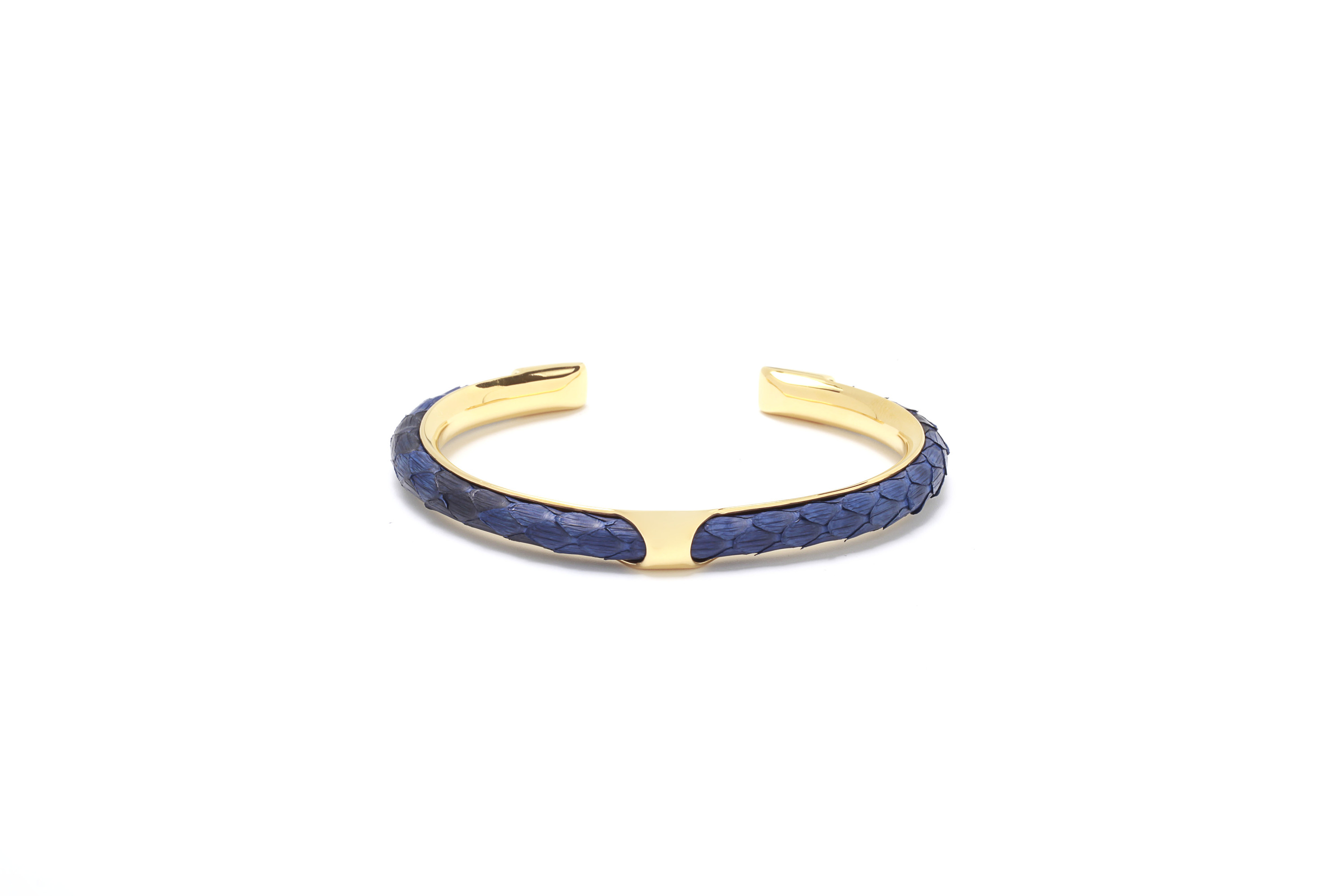 Python bleu plaqué or 18 carats