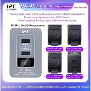 <strong>I2C</strong> P15 Pro PCIE Nand HDD <strong>Programmer</strong> BGA60/BGA70/BGA110/BGA315 for IPhone6-15PM Hard Disk Date Modify Purple Screen WIFI Fix - Product Image 2