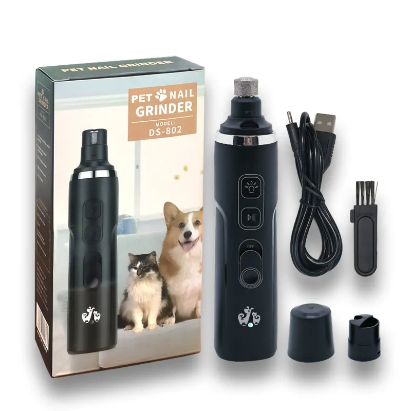 Fabrik individueller usb-elektrischer stahl-Aufladung Haustier Hund Nagelknipser geräuscharmer Led-Lichtschleifer Haustiere Hund Katze Nagelschleifer