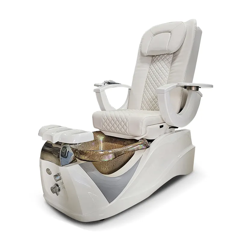 New Design White Beauty Salon Equipment Massage Foot Spa Chair Electric Reclining Pedicure Chair With Jet Pump