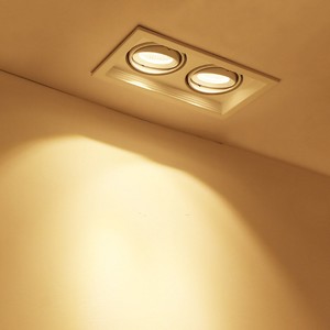 White Recessed Rectangular <strong>LED</strong> Single Double Triple Heads COB Square Ceiling Light Downlight Gimbal Spot Light 110V-220V <strong>5W</strong>-75W - Product Image 6