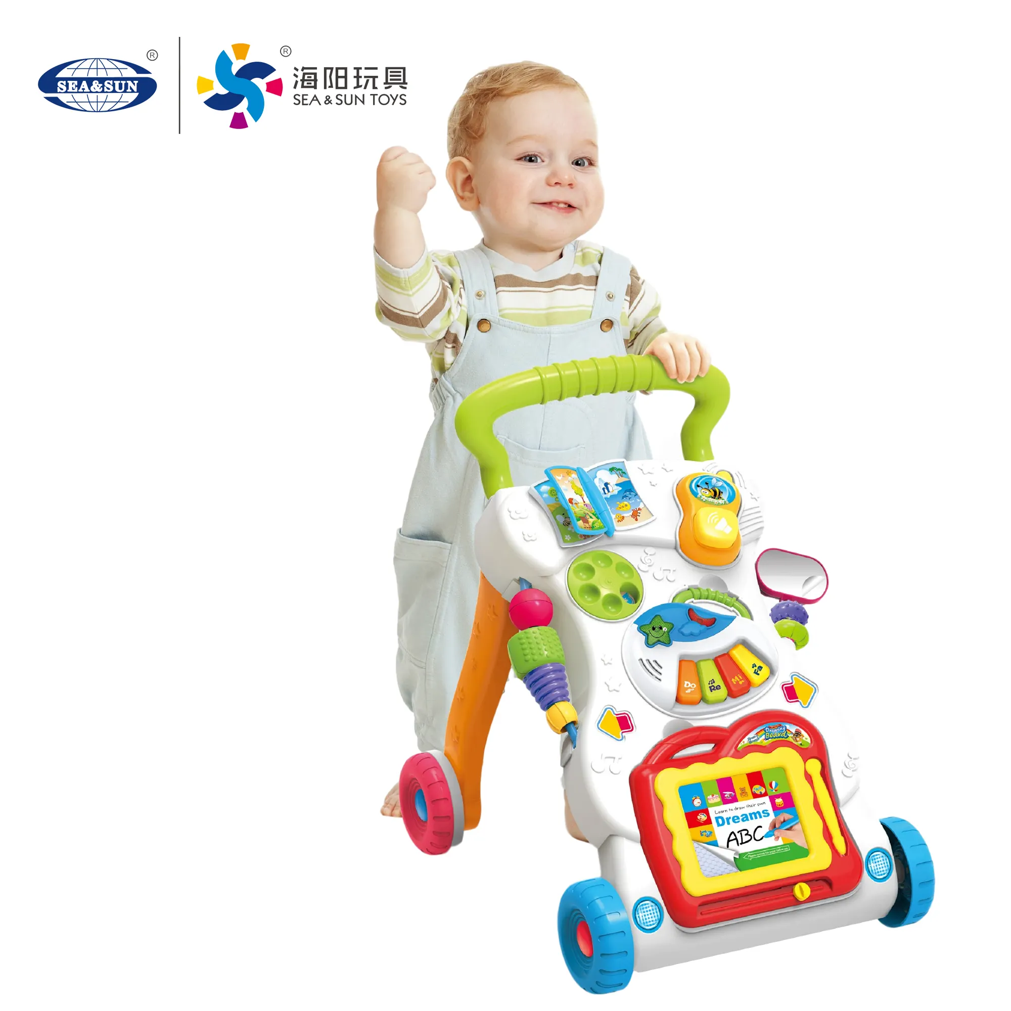 Andador musical de plástico para bebé, juguete educativo de alta calidad, inteligencia