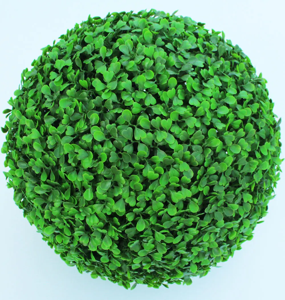MZ185001 थोक यूवी सबूत कृत्रिम Topiary गेंद कृत्रिम बोकसवुद गेंद घास गेंद