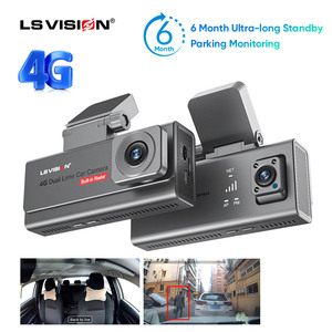 <span class=keywords><strong>LS</strong></span> vizyon siyah araba dvr'ı çizgi kam çift 4K WiFi GPS 4G ön arka çift Lens kara kutu ön panel kamerası dikiz aynası kamera