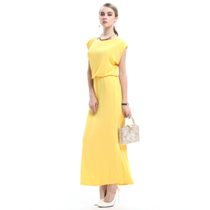 Summer New <strong>Style</strong> Solid Color Casual Waist Fitting Round Neck Dress Long Sleeve Cotton Dress for Beach High Quality Formal <strong>Styles</strong>