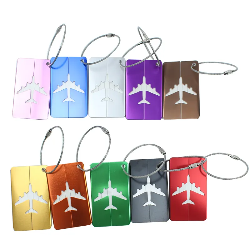 Logo personalizzato etichette per bagagli in metallo sfuso etichetta per borsa etichette per ID da viaggio etichette per valigie luminose identificatore per bagagli di Greefun