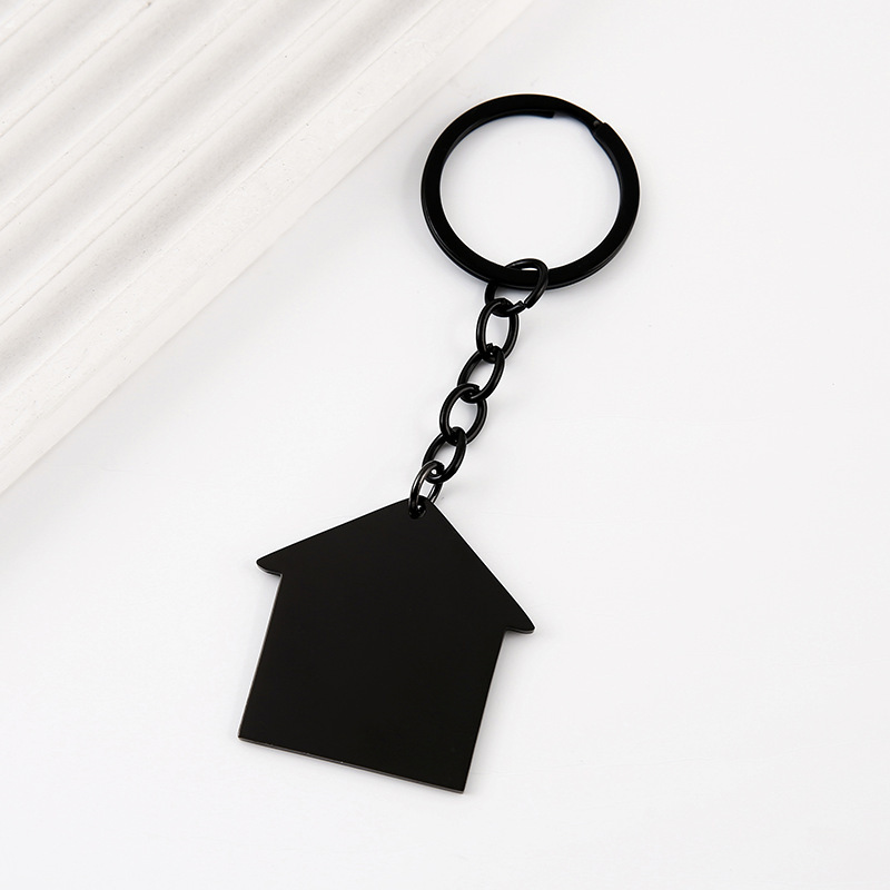 Porte-clés de maison à trou de 38377 mm, noir