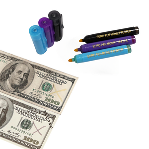 เครื่องตรวจธนบัตรปลอมแบบพกพาได้เครื่องทดสอบธนบัตรระหว่างประเทศเครื่องตรวจบิลไฟ UV แบบ2ปากกา1ดวง50ชิ้น - Product Image 2