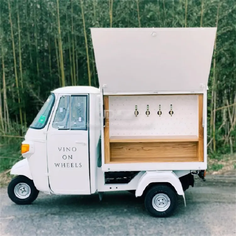 Electric Mobile Bar Cart Mini Tap Trucks Wedding Party Ape Wine Champagne Beer Vending Car Tuk Tuk para Eventos