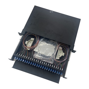 19'' 1U 48 Core LC Full-Load Drawer Type Rack Mounted Fiber Optic <strong>Patch</strong> <strong>Panel</strong> <strong>with</strong> 24pcs LC Duplex Adapter and 48pcs LC Pigtail - Product Image 2