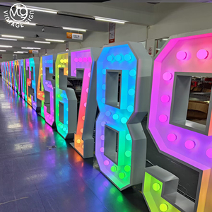Numarası 4ft 5ft büyük LED kayan mektup ışıkları ile LED ampul mektup düğün için özel Light Up aşk mektubu - Product Image 1