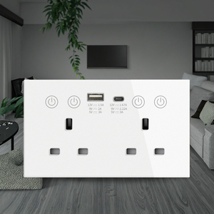 YUESHAPE Tuya Smart ZigBee Power Statistical Socket 20A con USB Tipo C Panel de vidrio Multifuncional Doble WiFi Smart Socket - Product Image 6